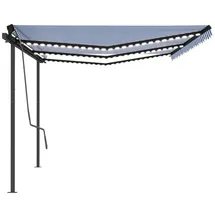 vidaXL Automatische Markise mit LED & Windsensor 6x3 m Blau & Weiß