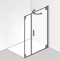 HSK K2P Pendeltür, mit Nebenteil für Seitenwand, 2175075-41-50#Re,