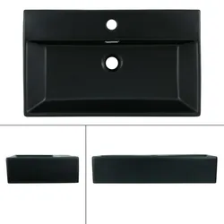 LuxeBath Keramik Waschbecken Waschtisch Aufsatzwaschtisch Hängewaschbecken 60x36,5 cm