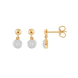 Paar Ohrstecker LADY, gold (gelbgold 375), Ohrringe, Damen, Brillianten ct, Diamanten