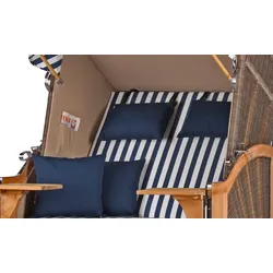 Mr. Deko Strandkorb - bene living - Schaalsee Teak - PE grau - Modell 518 - inkl. Liftersystem