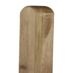 Zaunpfosten 7 x 7 x 90 cm mit Rundkopf – Pfosten aus Kiefernholz – quadratischer Holzpfahl – Zaunpfahl ideal für Sichtschutz & Garten