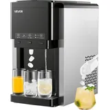 Vevor Wasserspender mit Eiswürfelbereiter 16 kg/Tag, 3 in 1 Tischwasserspender, 12 Eiswürfel/7 Min. Schnellproduktion mit Vorratsbehälter, Kugeleis/Crushed Ice & Kaltwasser, für Küche Partys