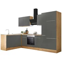Respekta Winkelküche L-Form 310 cm Grau Artisan Eiche