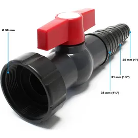 Wiltec Sunsun Ersatzteil Druckteichfilter Cpf-20000/30000 Kugelhahn Ø58Mm Schraubring
