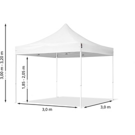 TOOLPORT Faltpavillon 3 x 3 m inkl. 2 Seitenteile schwarz