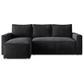 masseno Eckcouch Polyester 2-Sitzer Schwarz