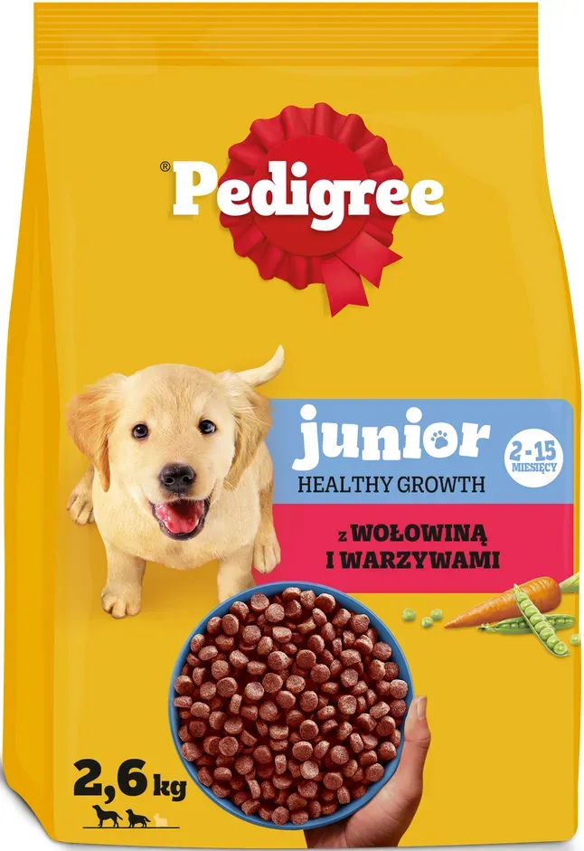 PEDIGREE Junior Trockenfutter für Hunde mit Rindfleisch und Gemüse 2,6kg