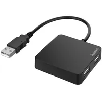 Hama USB-Hub 4 Ports USB 2.0 480MBit/s Schwarz
