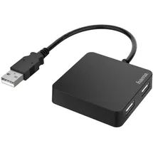 Hama USB-Hub 4 Ports USB 2.0 480MBit/s Schwarz
