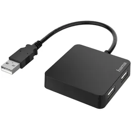 Hama USB-Hub 4 Ports USB 2.0 480MBit/s Schwarz