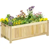 Outsunny Hochbeet, Klappbarer Pflanzkasten, Blumenkasten, für Garten, Terrasse Balkon, aus Tannenholz, Natur, Holz, 30x25x70 cm