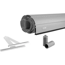 Schellenberg Rolladenpanzer Set PVC Maxi, 100 x 220 cm, für 60 mm Stahlrohrwellen, inklusive Rolladen Aufhängefeder, Alu-Endleiste, Rolladenstopper, grau