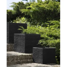 Beliani Blumentopf 40 x 40 x 38 cm Schwarz