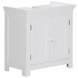 FineBuy Waschbeckenunterschrank Unterschrank Weiß 57 cm Badschrank