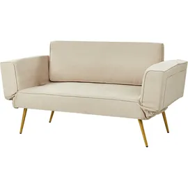 Beliani Schlafsofa Stoff Beige SAARELA