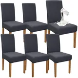 luxuskollektion Stuhlhussen Wasserdicht Grau 6er Set
