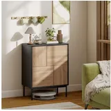Homcom Sideboard 60 x 75 x 35 cm Schwarz / Naturholz