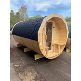 Gartensauna Außensauna 350 cm Saunahaus Fasssauna Holzsauna  Panorama