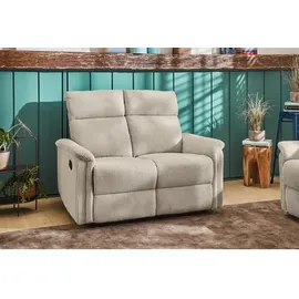 luma-home Relax Sofa 2-Sitzer Couch Federkern Liegefunktion verstellbar Bezug Cord Beige / 15505 - 2 Jahre Gewährleistung - mind. 14 Tage Rückgaberecht - Beige