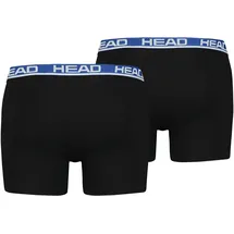 Head Herren Boxershorts im Pack - Basic, Baumwoll Stretch, einfarbig Schwarz/Blau M