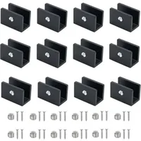 Pair 12-teiliges Glasklemmen-set, Aluminium-regalhalterungen, Verstellbare Glastrennwandhalterung, Für 6-8 Mm Dicke Glasregale, Für Badezimmer, Balkone (mit Schrauben)