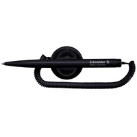 Schneider Klick-Fix Kugelschreiber mit Teleschnur (Schreibfarbe: schwarz, Strichstärke M), schwarz, 10 Stück