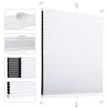 Sekey Wabenplissee ohne Bohren Verdunkelung Rollo 100% verdunkelnd Blickdicht, Klemmfix, Aluminiumschiene, Zweiseitig wählbar in Weiß & Grau, 70 x