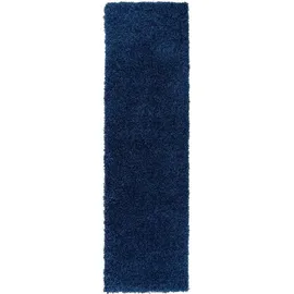 Bruno Banani Hochflor-Teppich Shaggy Soft, rechteckig, Höhe: 30 mm, gewebt, Uni Farben, besonders weich und kuschelig, Kundenliebling blau 80 cm x 250 cm x 30 mm