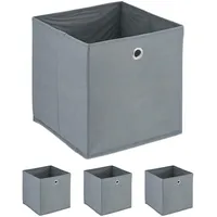 Relaxdays Aufbewahrungsbox, 4er Set, faltbar, H x B x