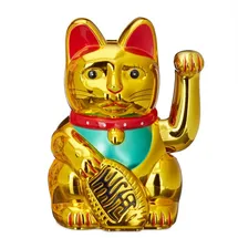 Relaxdays Maneki Neko Winkekatze 16 cm - Gold