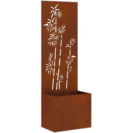 vidaXL Sichtschutz-Leinwand 50 x 140 cm Braun Wetterfeststahl