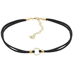 Elli Trend Choker Kreis Band Schwarz 925 Silber Ketten   Damen 