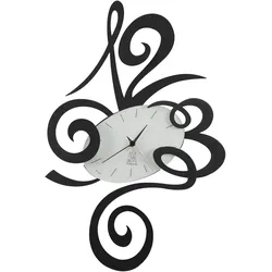 Moderne schwarze Wanduhr Robin – kreatives Design aus Stahl, Ø 45 cm, geräuschlos, minimalistischer Stil für Zuhause und Büro – Kunsthandwerk, hergest