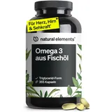 Natural Elements Omega 3 aus Fischöl Kapseln 365 St.