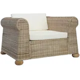 vidaXL Sessel mit Kissen Natur Rattan