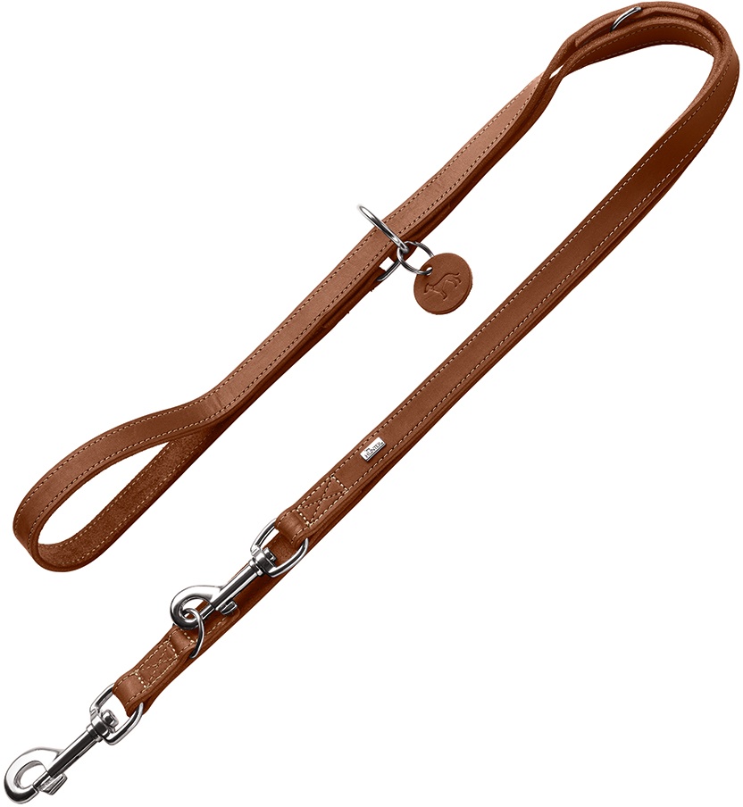 HUNTER Verstellbare Führleine Aalborg, cognac 200cm, 13mm Hund