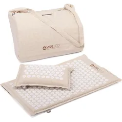 Akupressur-SET Vital ECO: Akupressur-Kokos-Matte. Kissen und Tasche beige No Size