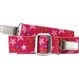 Playshoes Unisex Schnalle Zum Klipsen Elastik-Gürtel Clip Uni, Pink Sterne,116-140 - 116-140