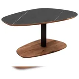 Vierhaus Couchtisch Platte Marmara Nero HPL Auflage schwarz, stufenlos höhenverstellbar, Metall Anthrazitmetallic lackiert, rollbar
