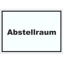 Abstellraum Aufkleber mit Text Lager waagerecht A9 (37x52mm)