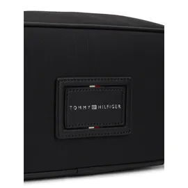 Tommy Hilfiger Kulturbeutel TOMMY HILFIGER "TH FOUNDATION WASHBAG", Gr. B/H/T: 23cm x 13cm x 10cm, schwarz, Textil, Taschen Kulturbeutel, Unisex Kulturbeutel, Minibag, Waschbeutel mit Logoschriftzug