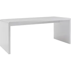 Schreibtisch SALESFEVER, weiß (weiß, weiß, weiß), B:180cm H:75cm T:80cm, Tische, Weiß hochglanz lackiert