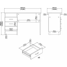 Dmora Schreibtisch Linear Weiß