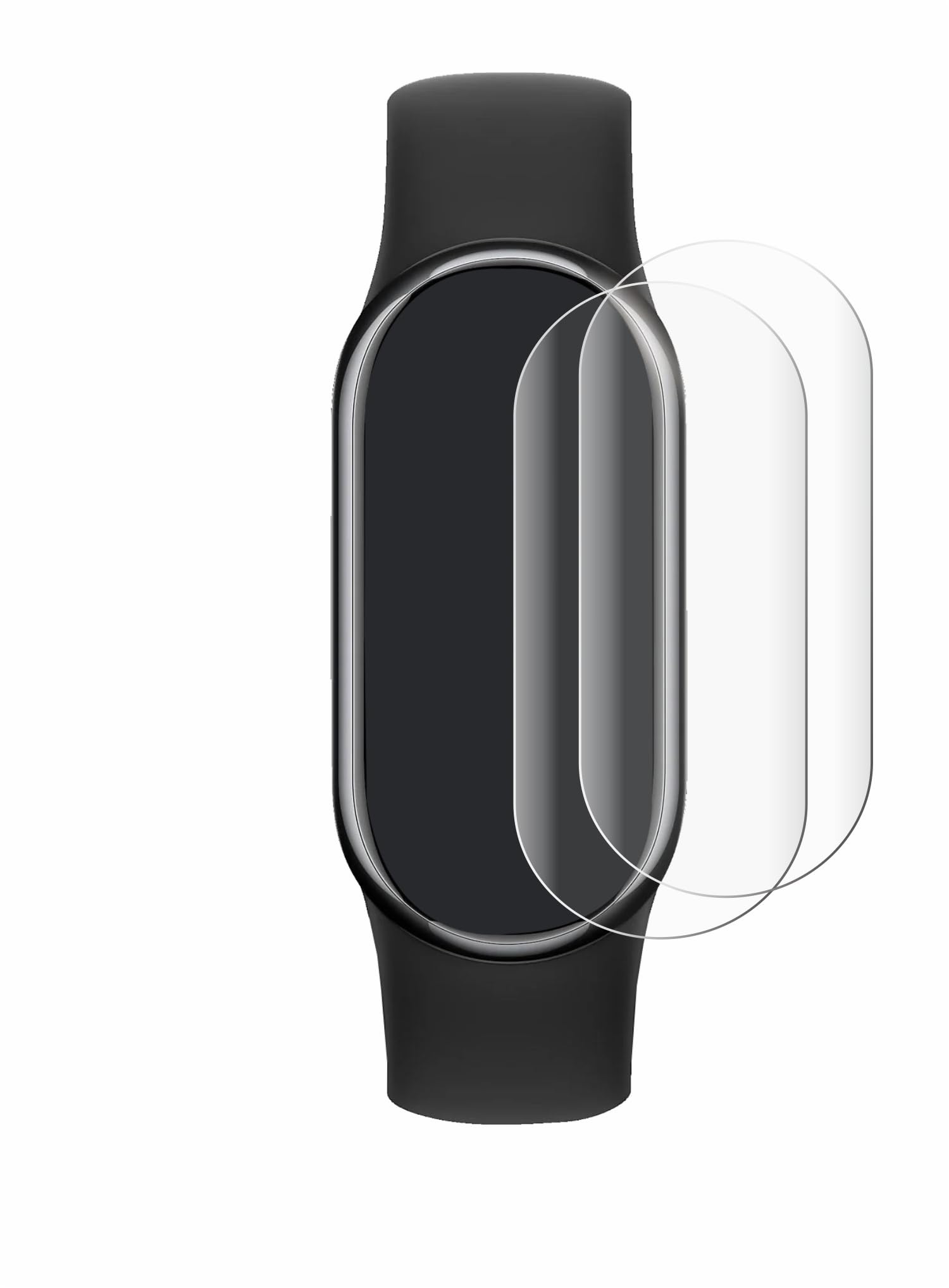 BROTECT 2 Stück Full-Cover Schutzfolie für Xiaomi Mi Smart Band 8 Full-Screen Displayschutz-Folie [3D Curved, Anti-Fingerprint, Kristall-Klar]
