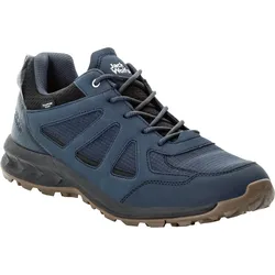 Wanderschuh JACK WOLFSKIN "WOODLAND 2 TEXAPORE LOW M", Gr. 43, blau (night blau), sportlich, Schuhe, wasserdicht