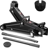 Hydraulischer Wagenheber Rangierwagenheber 3 Tonnen Roll- Und Lenkbar Inkl. 2 Gummiauflagen Stahlverstärkung - Deuba