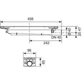 TECE TECEdrainprofile Ablauf flach DN 40 Auslauf seitlich