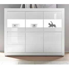 furn.design Highboard "Nobile" weiß Hochglanz grau 164 x 131 cm,