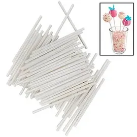 LURCH Stiele für Cake-Pops Flexiform, Papier weiß, 100 St.